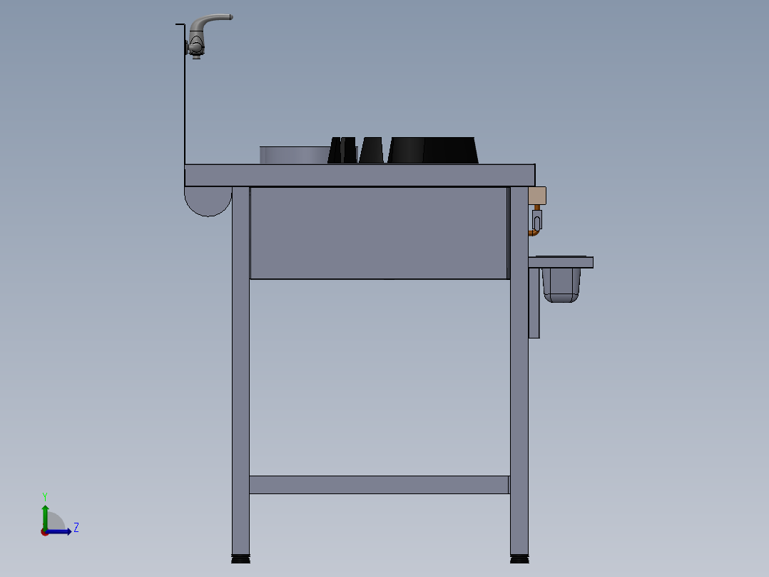 灶台模型图左视图