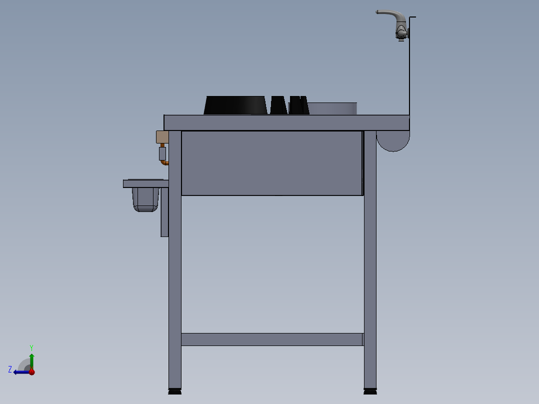 灶台模型图右视图