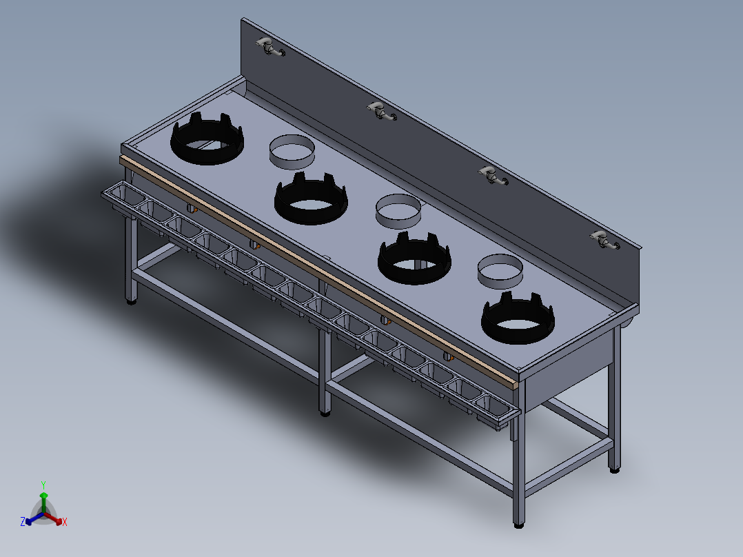 灶台模型图正等轴测图