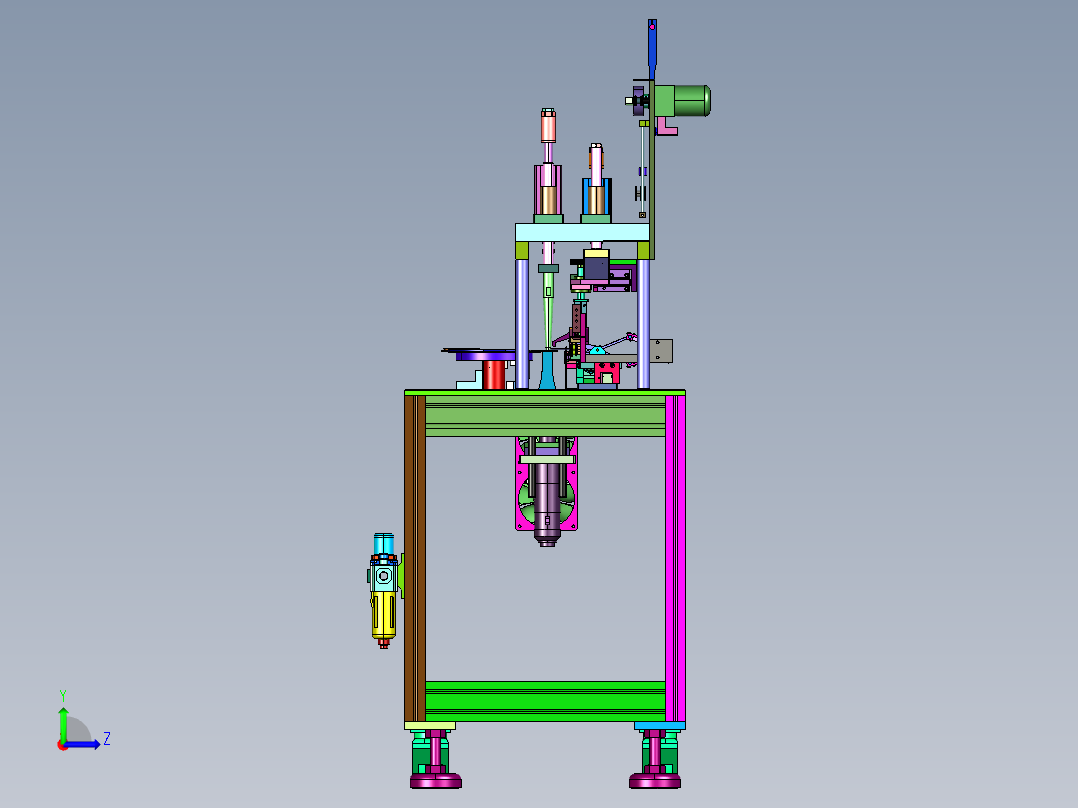 落地转盘式超声波口罩点焊机左视图
