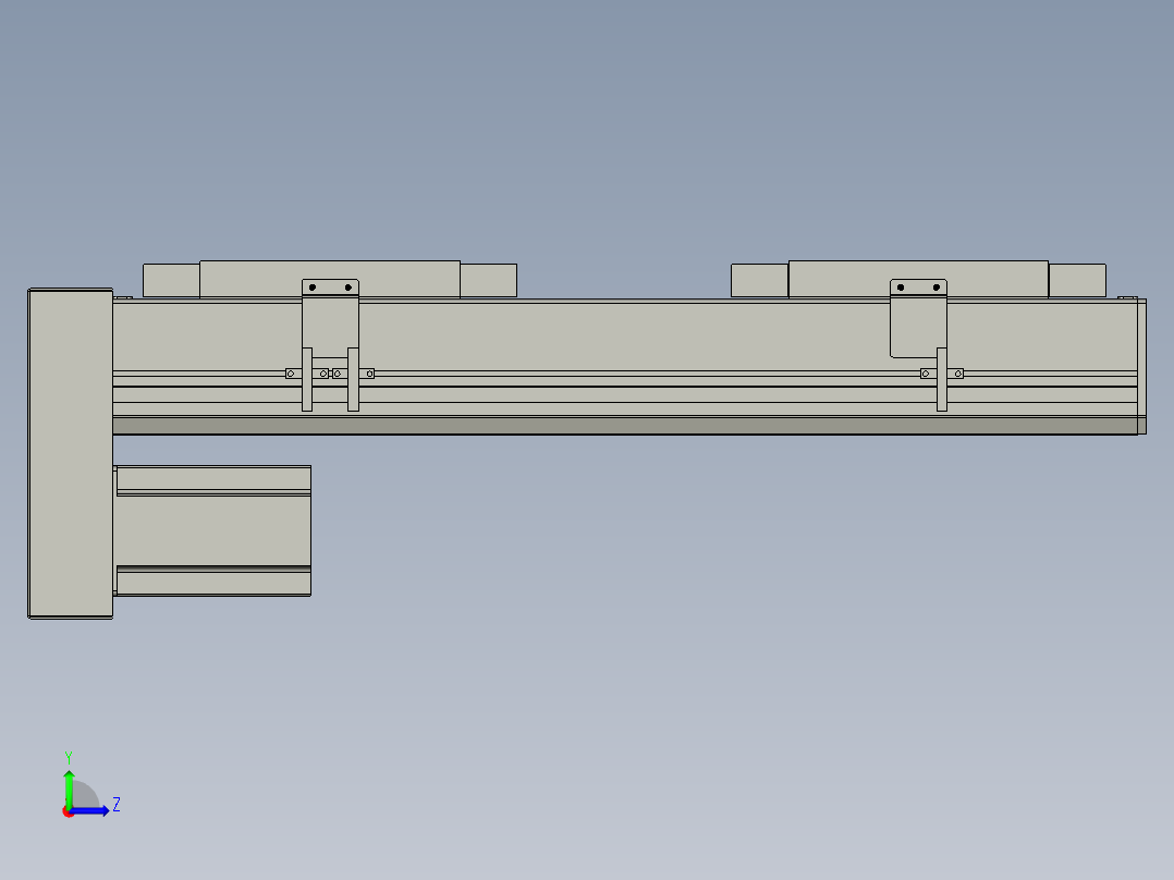 直线模组LHC17-S350-D设计图纸左视图