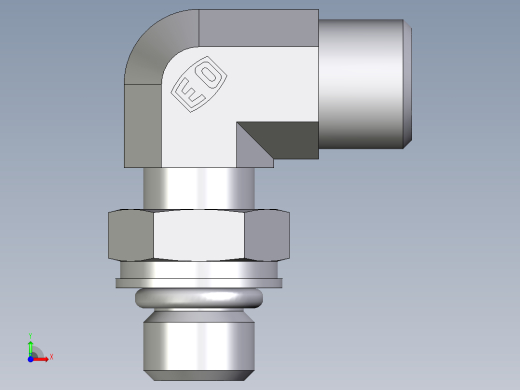 卡套式工业通用硬管接头EO_Adjustable_Locknut_elbow_WEE08LMOROMDCF前视缩略图