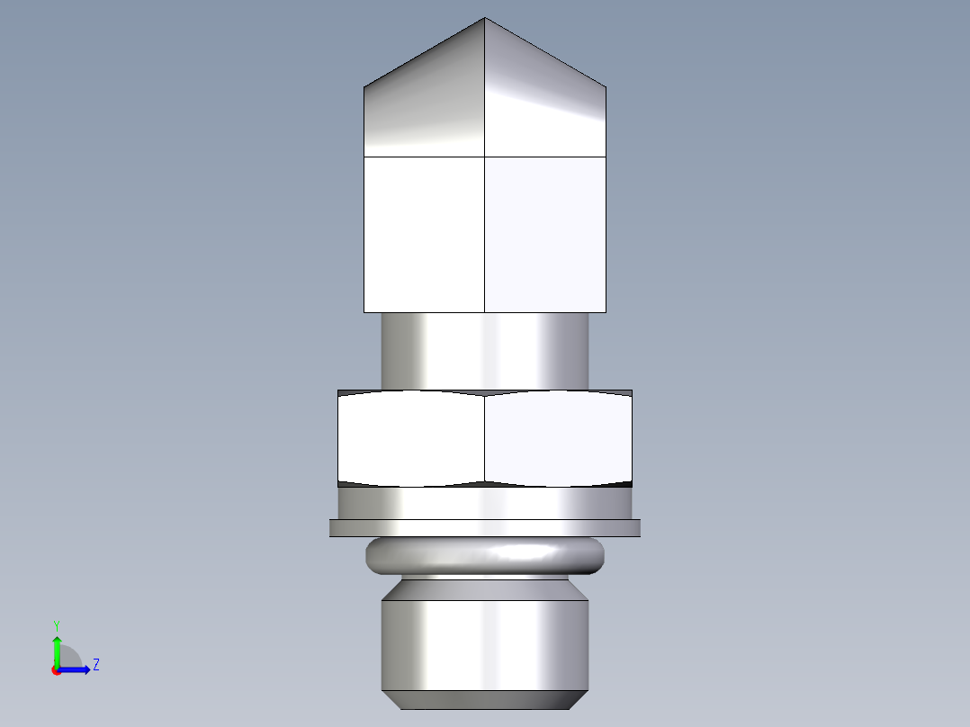 卡套式工业通用硬管接头EO_Adjustable_Locknut_elbow_WEE08LMOROMDCF左视图