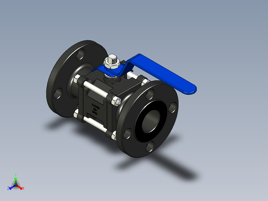 管道手动球阀-水管开关阀-手动阀门手动球阀正等轴测图