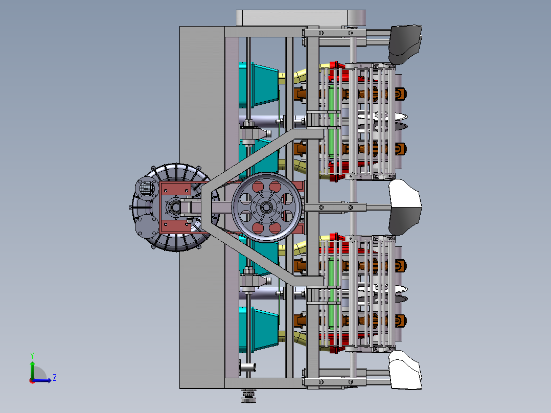 气吸式播种机左视图