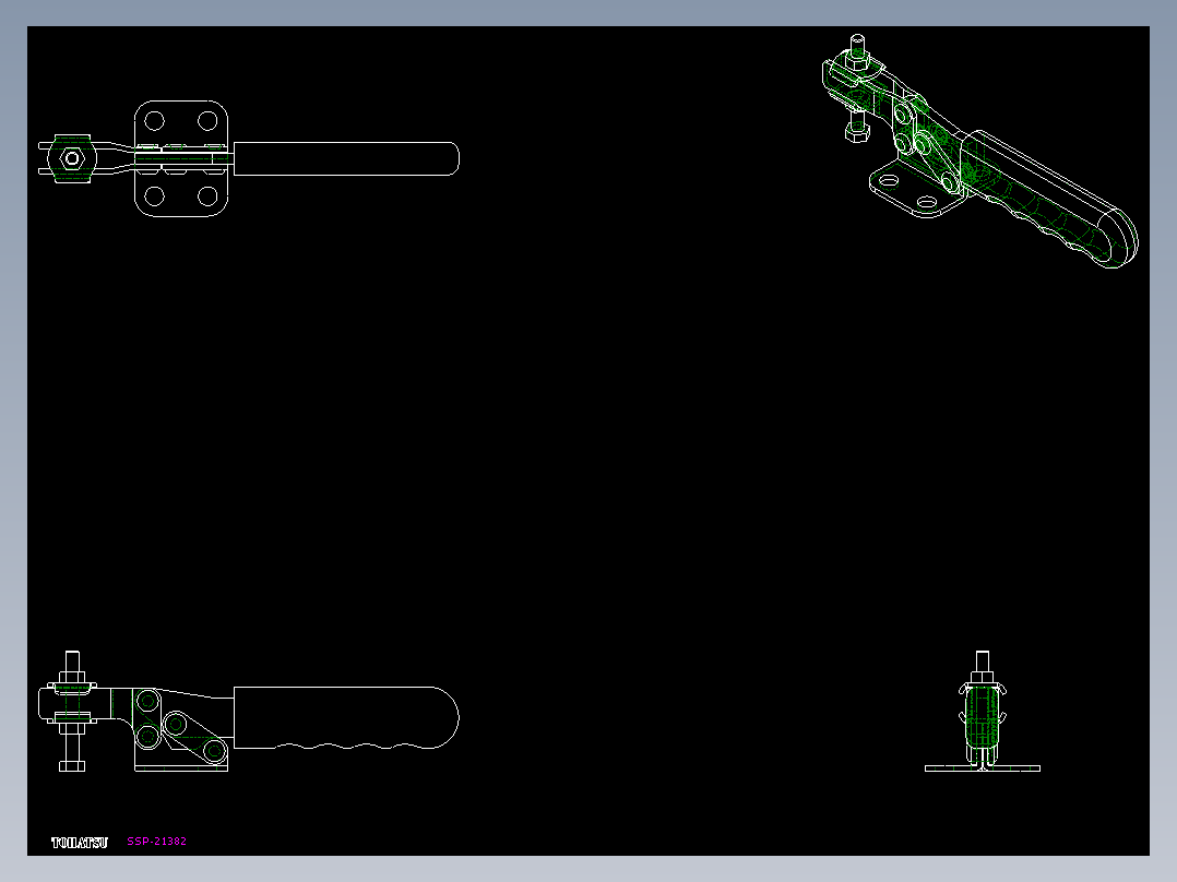 水平式夾鉗SSP(K)-2D多系列多零件图纸模型