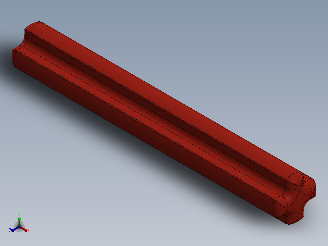 乐高机械组车桥-3705 Red Technic Axle 4正等轴测图