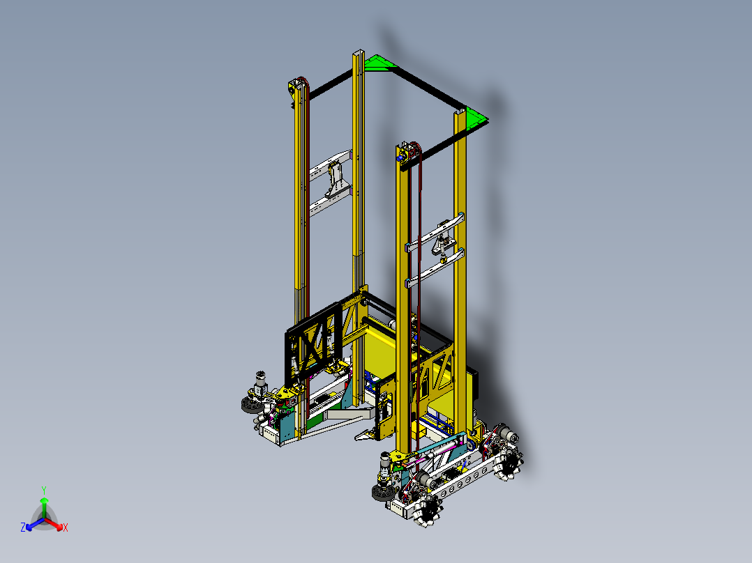 FRC 2015 846号麦克纳姆轮车三维建模图纸 stp格式主视图