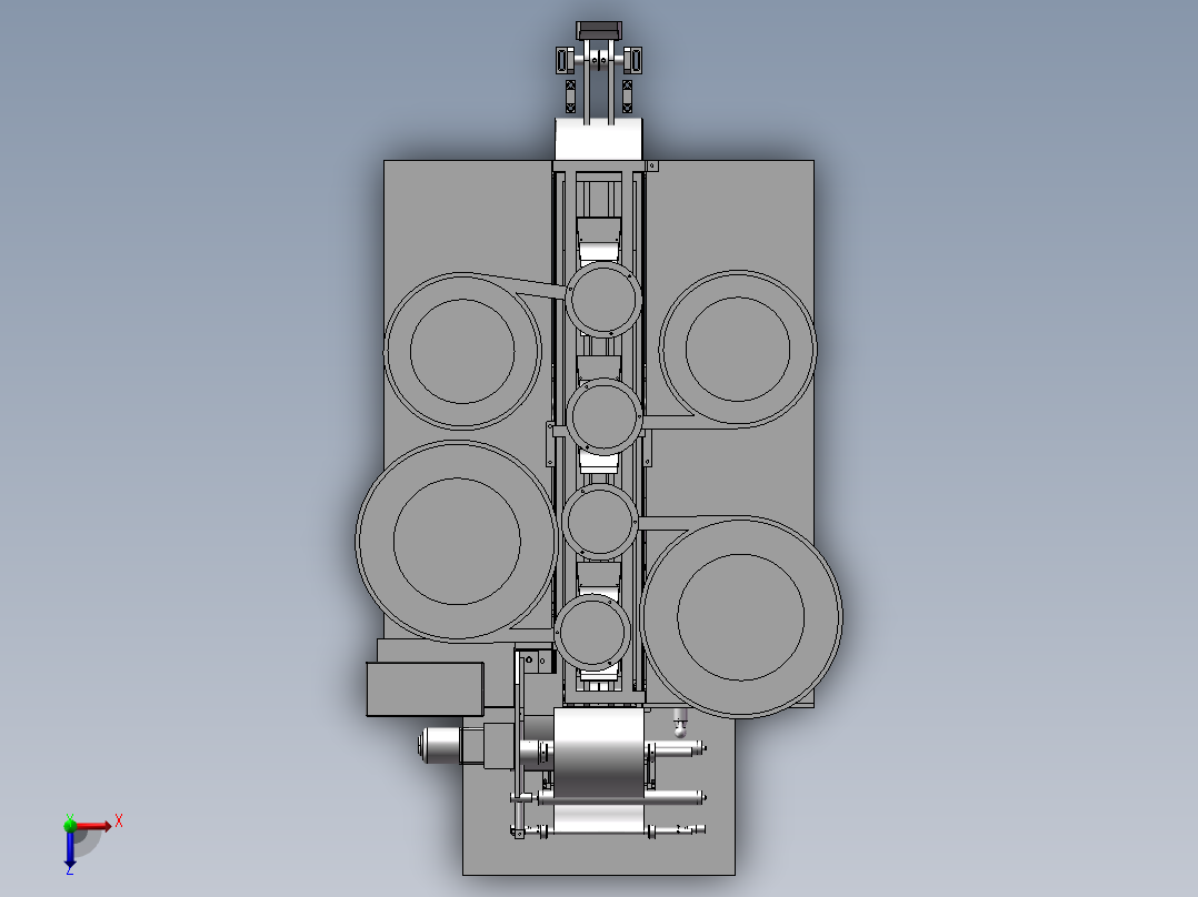 颗粒包装机俯视图
