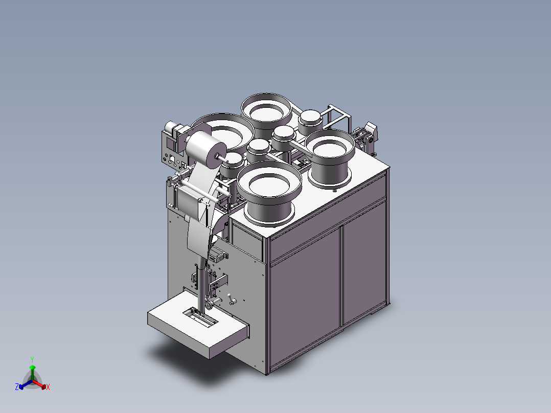 颗粒包装机正等轴测图