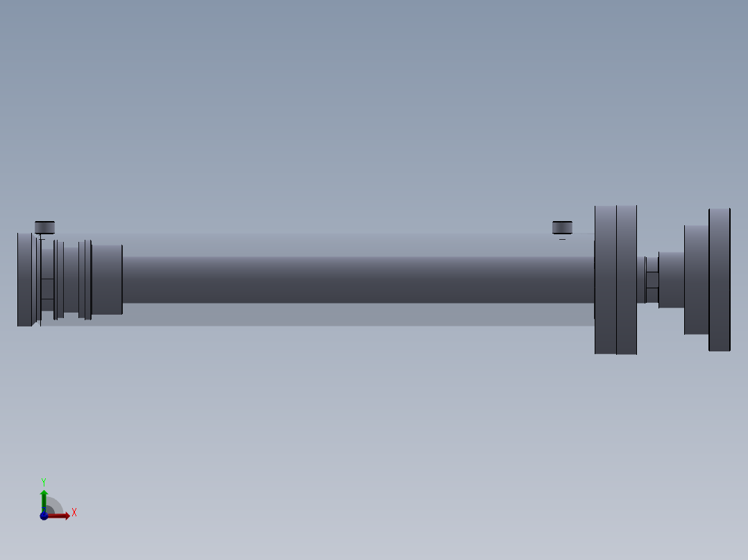 焊接型液压缸（带前安装法兰） 130x75x750 mm前视图