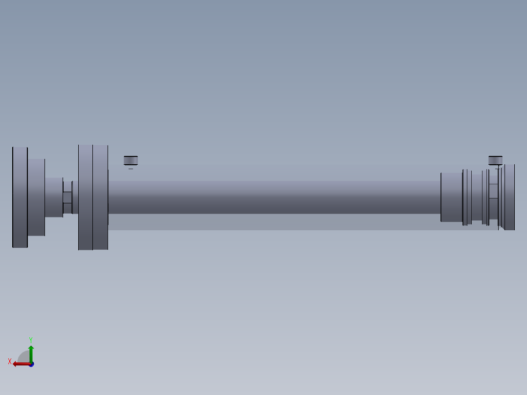 焊接型液压缸（带前安装法兰） 130x75x750 mm后视图