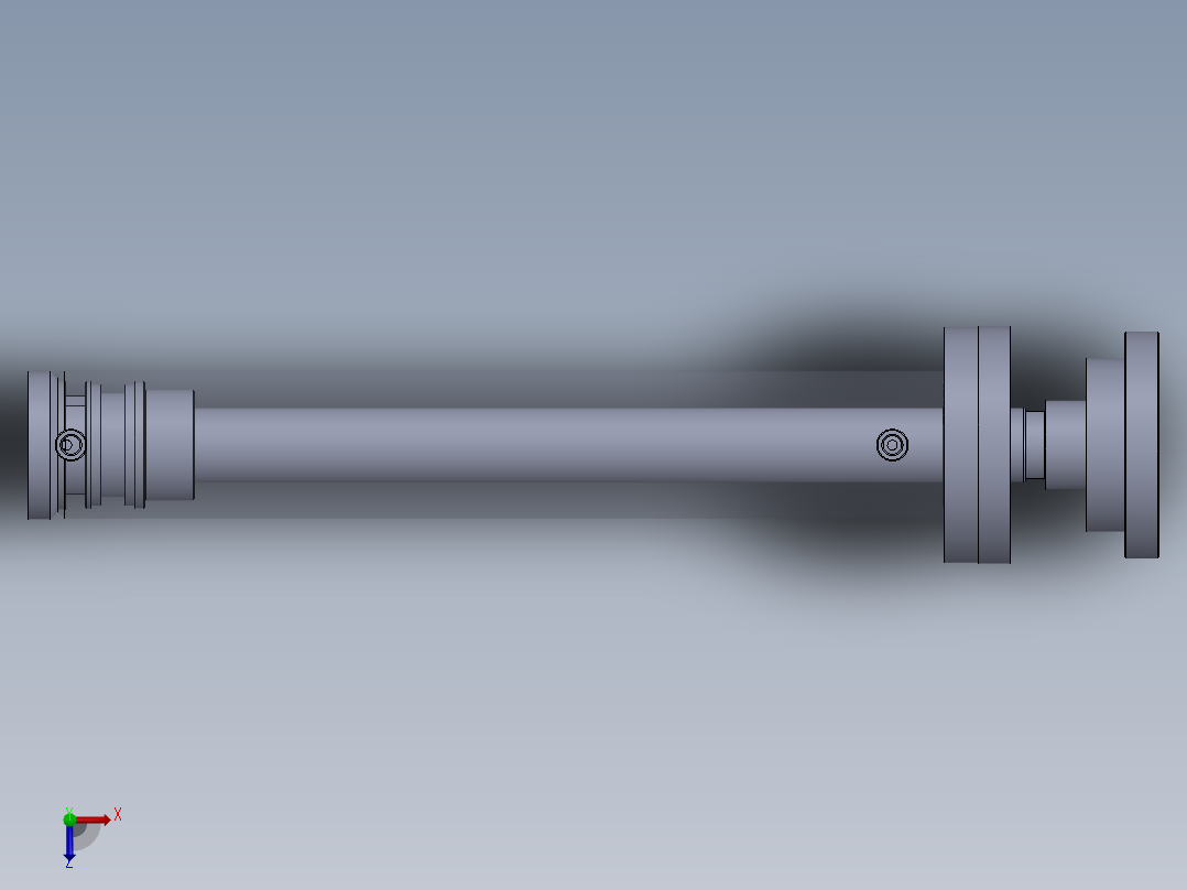 焊接型液压缸（带前安装法兰） 130x75x750 mm俯视图