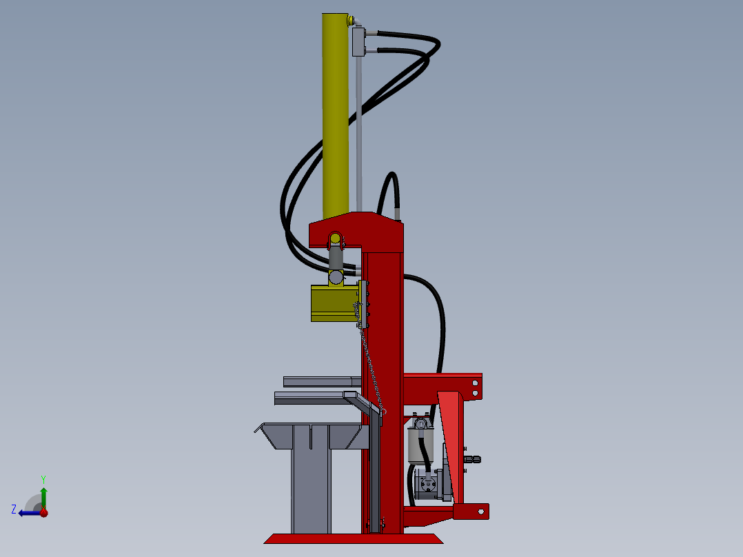 液压原木劈裂机劈柴机  SW23右视图