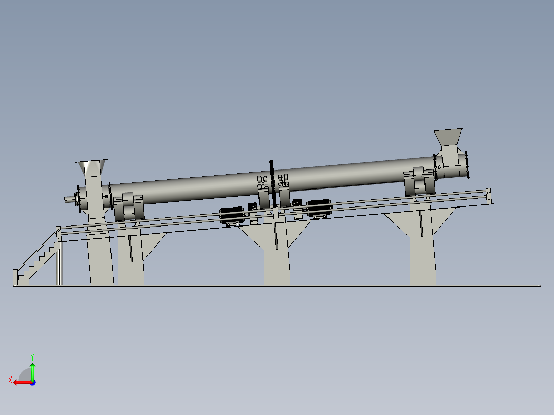 水泥厂用窑炉后视图