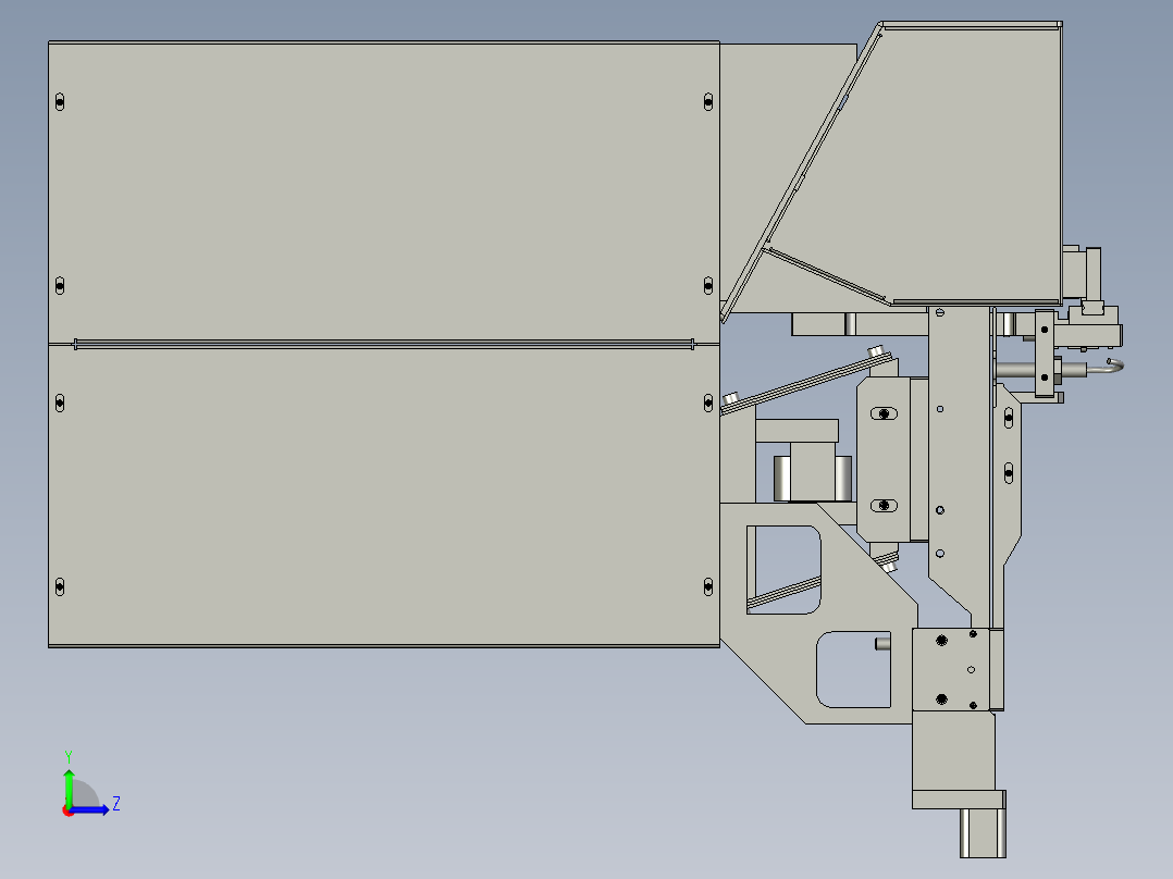 推举式装配体左视图