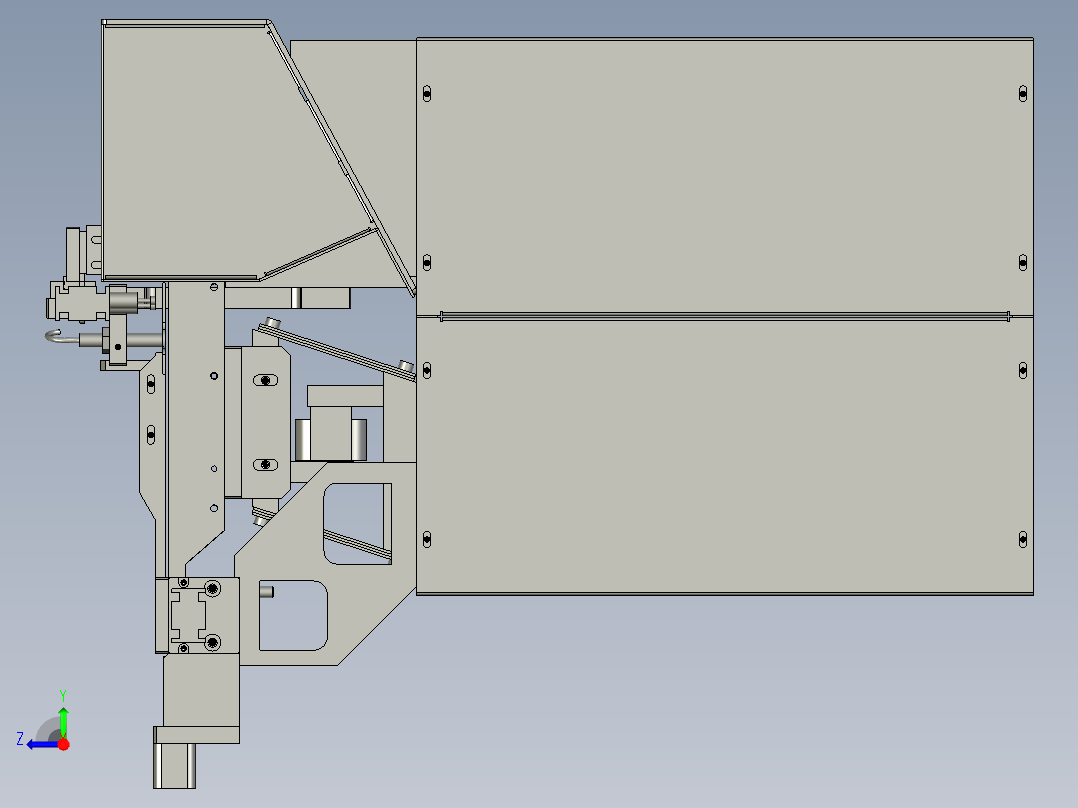 推举式装配体右视图