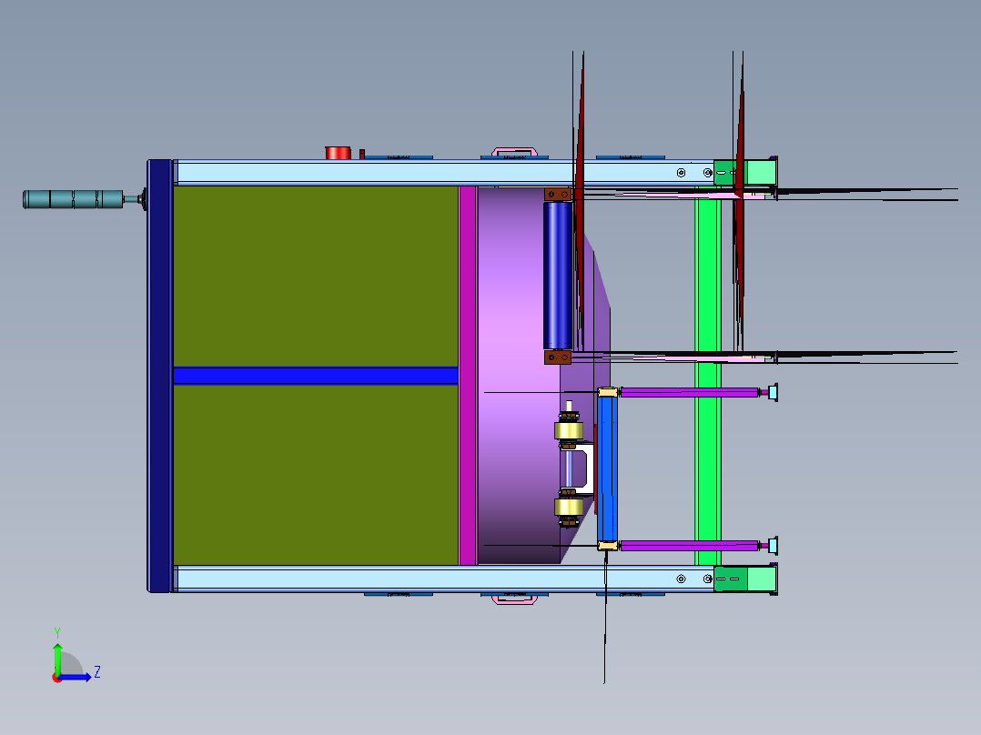 小食品生产用分拣装置左视图