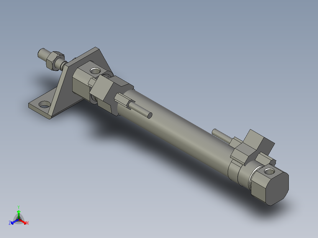 气缸PB12x80SULB+CMSG-2正等轴测图