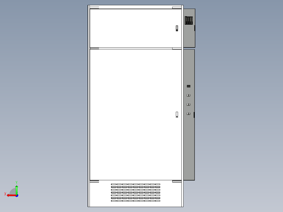 变频器软启动控制柜后视图