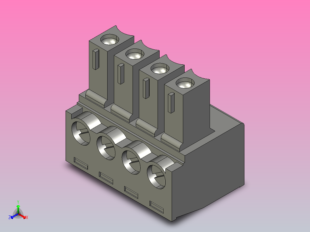 Degson终端连接器5EDGK-3.81-4主视图