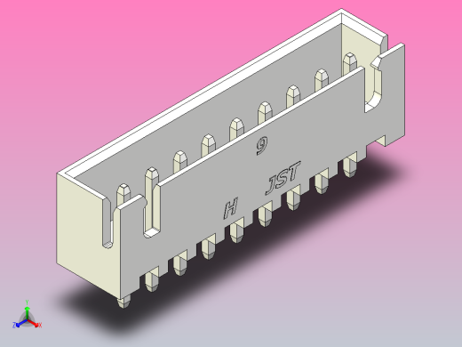 连接器白色JST XH 9针2.54 mm