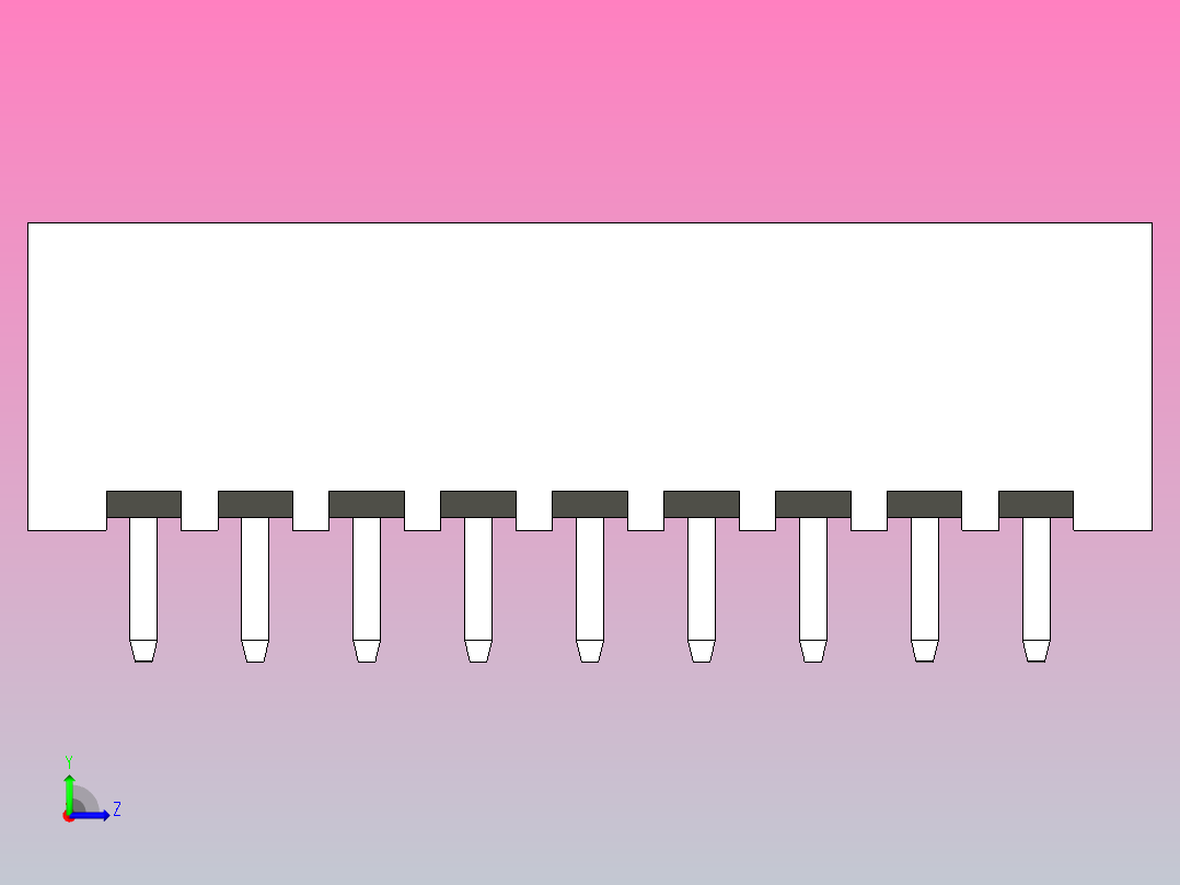 连接器白色JST XH 9针2.54 mm左视图