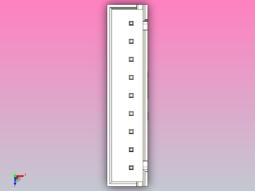 连接器白色JST XH 9针2.54 mm俯视图