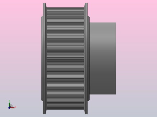 小凸缘型梯形齿同步带轮T5型_ST5DC-30-15-dc14-A前视缩略图