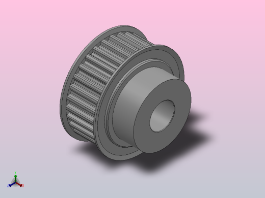 小凸缘型梯形齿同步带轮T5型_ST5DC-30-15-dc14-A正等轴测缩略图