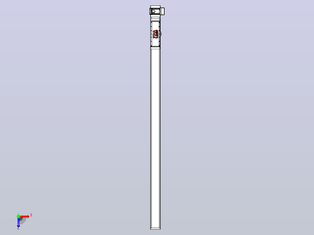 伺服电机集成皮带传动直线执行器TPA-OCB-120-224-L2050-LU-P75-N3俯视图
