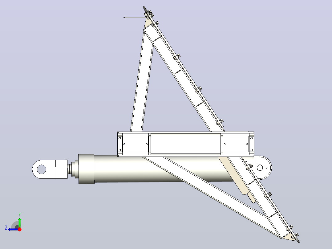3吨国六燃油餐厨垃圾车推铲总成右视图