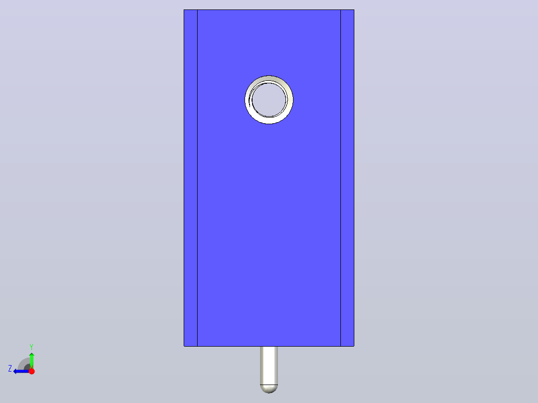 蓝色散热器尺寸25 x 12 6 x 6 5 mm孔18 3mm销固定.stp右视图