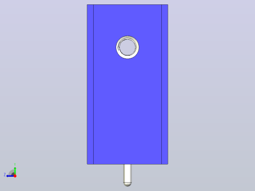 蓝色散热器尺寸25 x 12 6 x 6 5 mm孔18 3mm销固定.stp右视缩略图