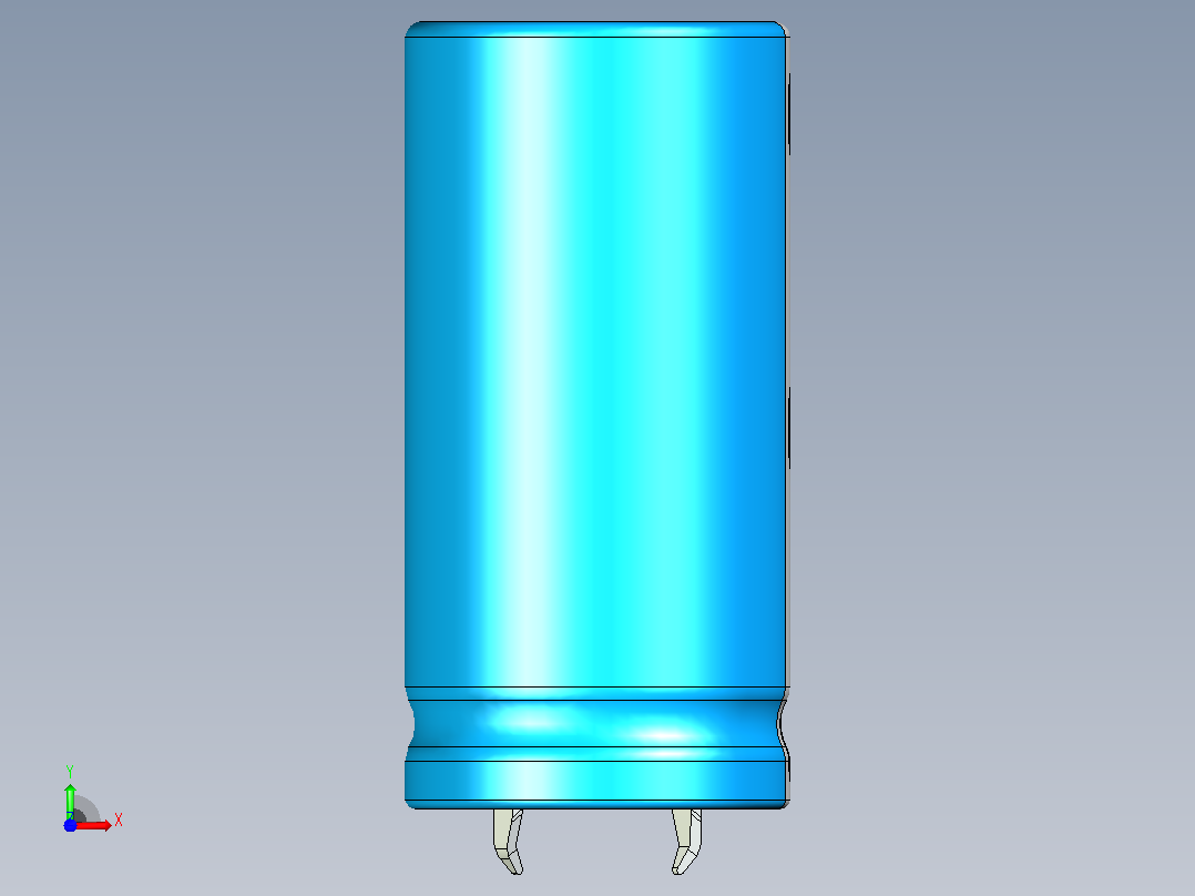 22 x 45蓝白底片电解电容器前视图