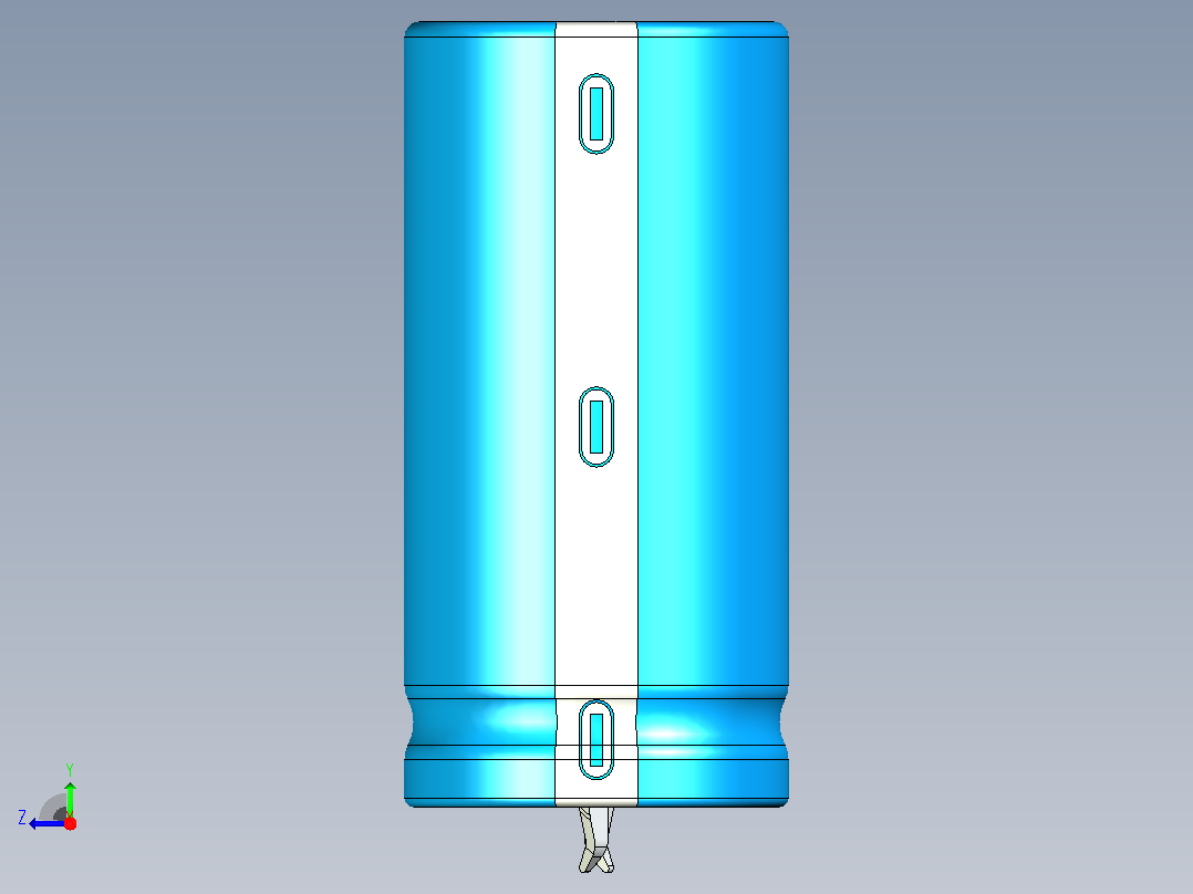 22 x 45蓝白底片电解电容器右视图