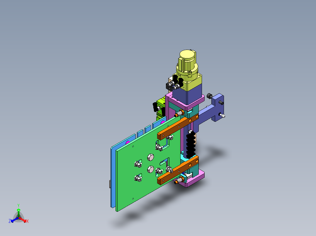 吸附翻转180°机构sw16可编辑正等轴测图