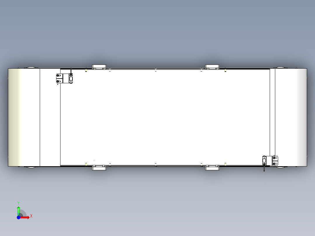 outlet conveyor输送机3D图纸 INVENTOR设计 附STP前视图