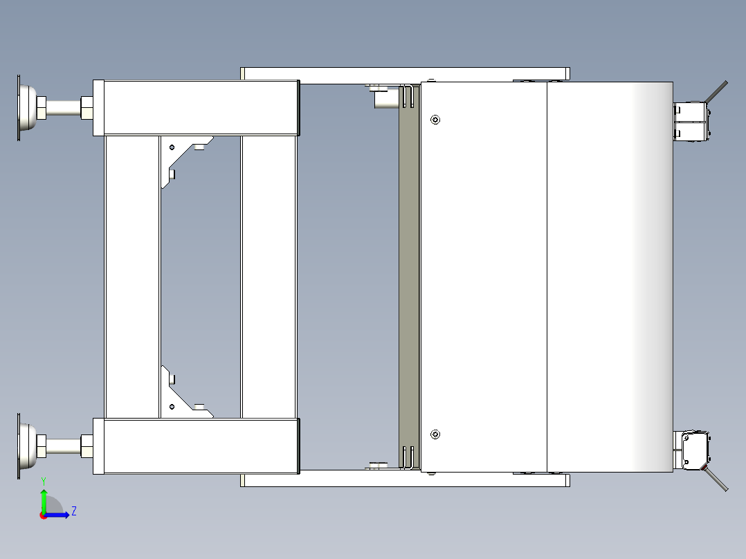 outlet conveyor输送机3D图纸 INVENTOR设计 附STP左视图