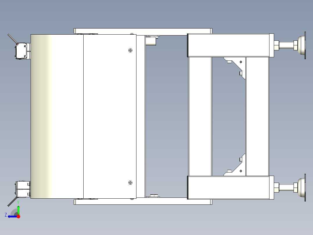 outlet conveyor输送机3D图纸 INVENTOR设计 附STP右视图