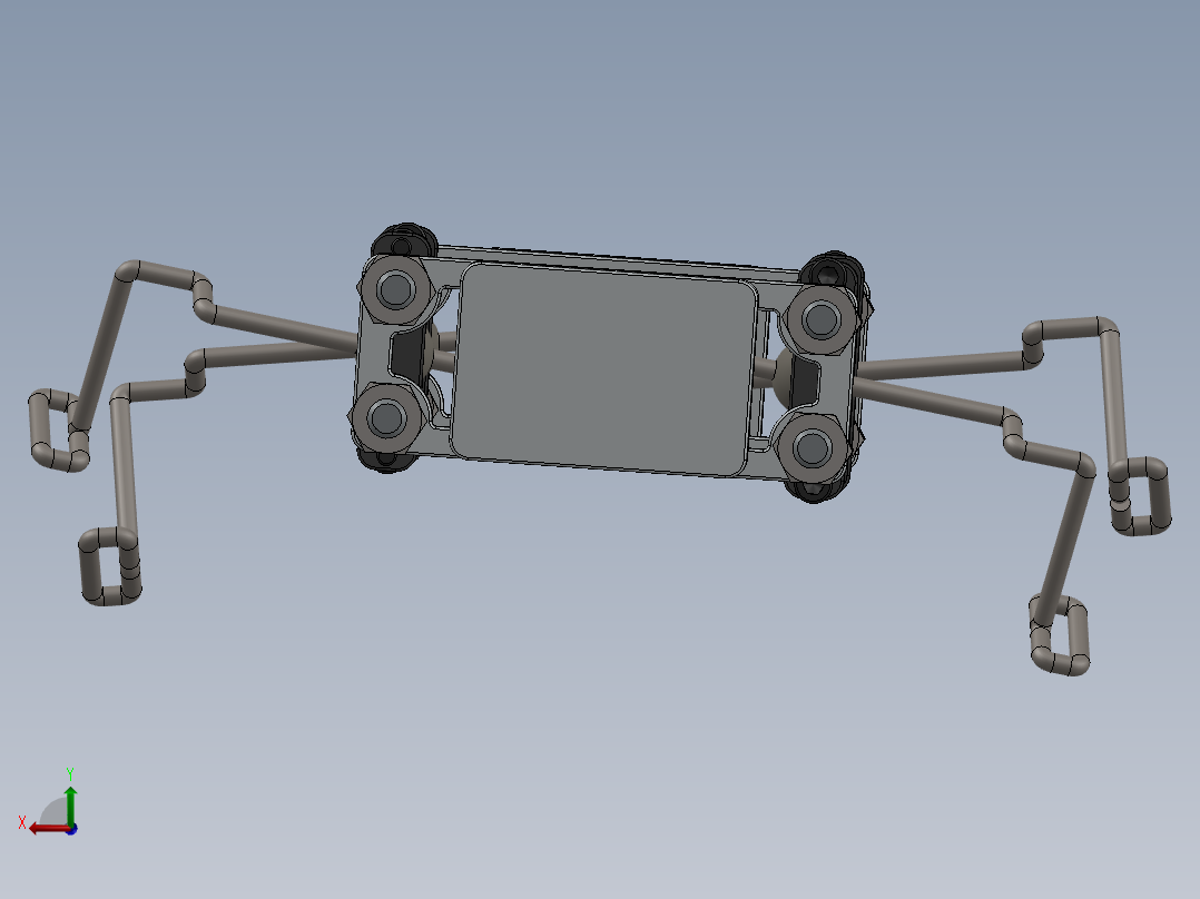 蝾螈慢行机构3D模型后视图