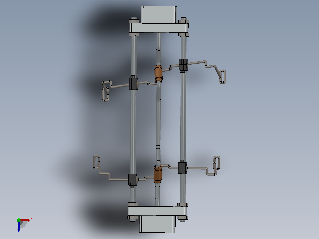 蝾螈慢行机构3D模型俯视图
