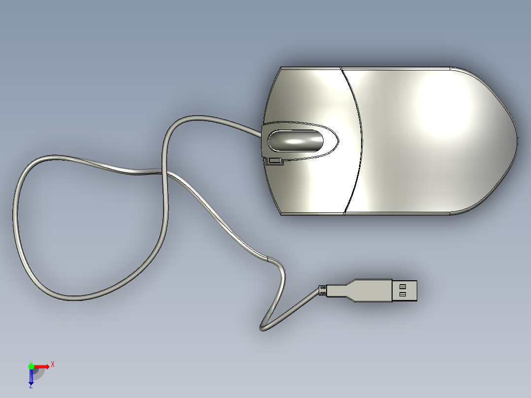 solidworks 有线鼠标俯视图