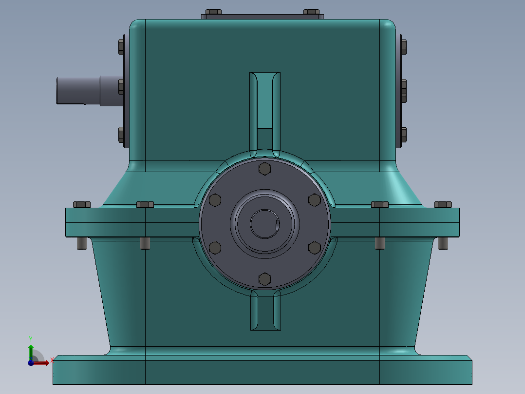 3_蜗轮减速器前视图