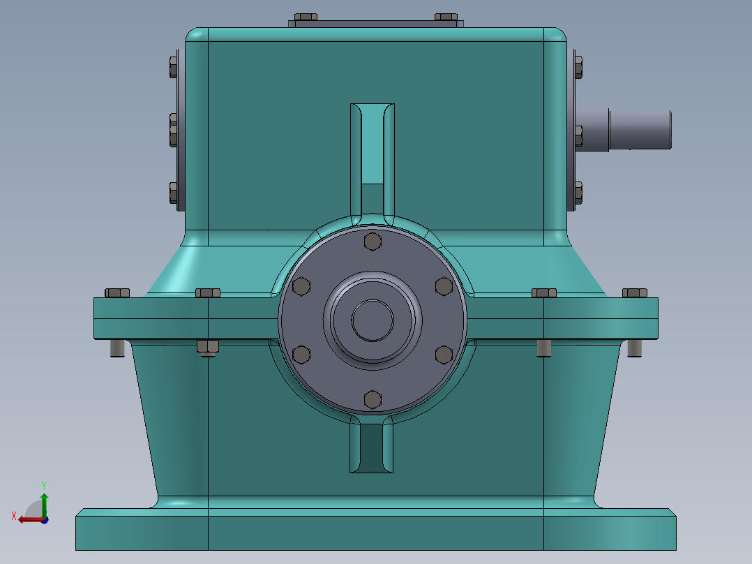3_蜗轮减速器后视图