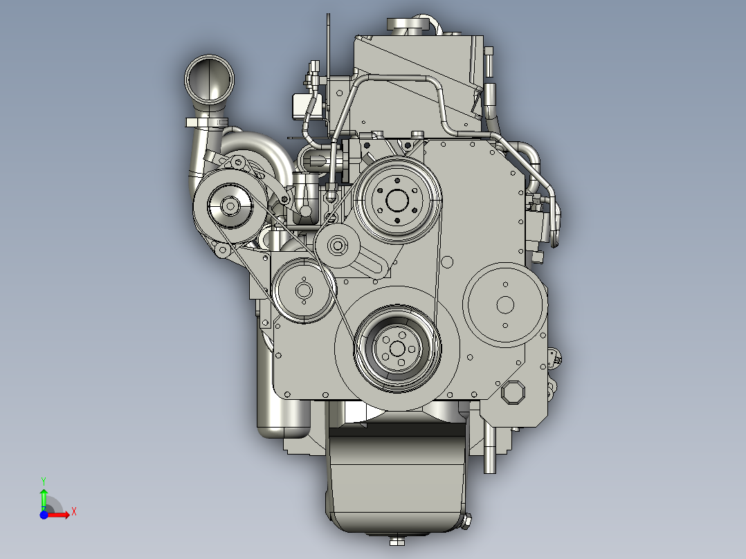 enginecummins-ism11-发动机前视图