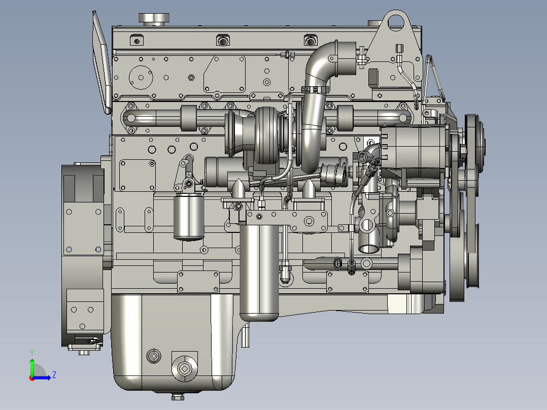 enginecummins-ism11-发动机左视图