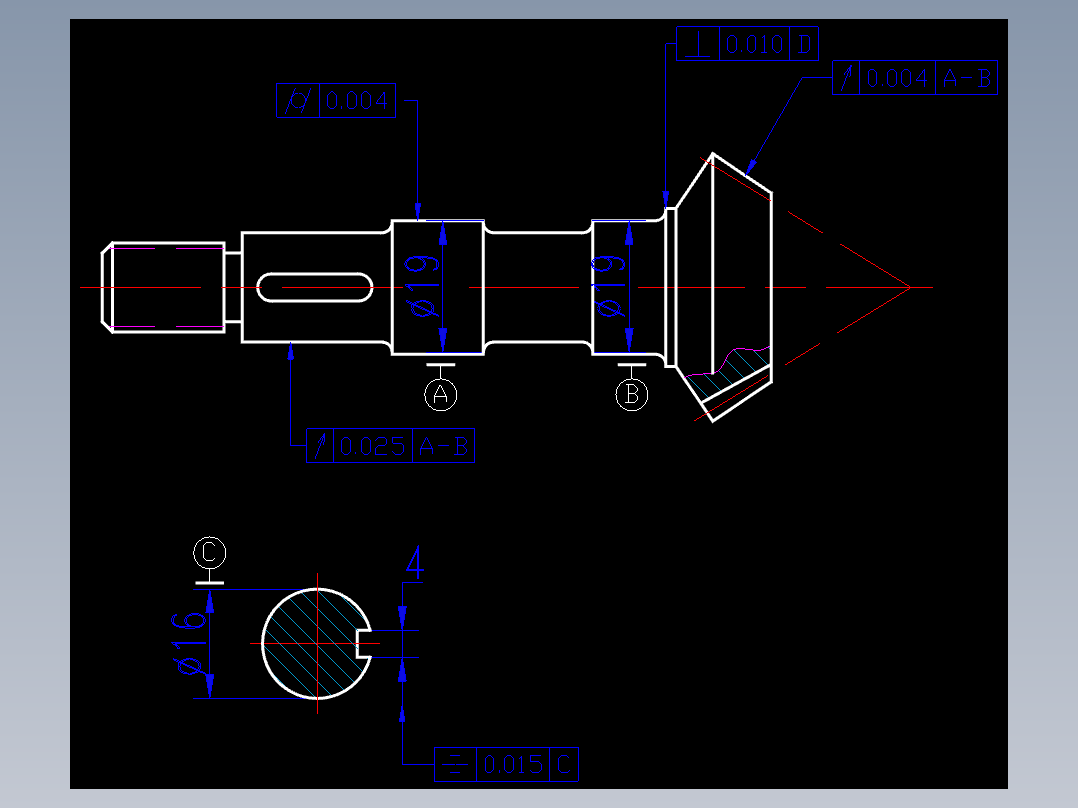CAD格式机械制图二维100例练习-92 标注形位公差