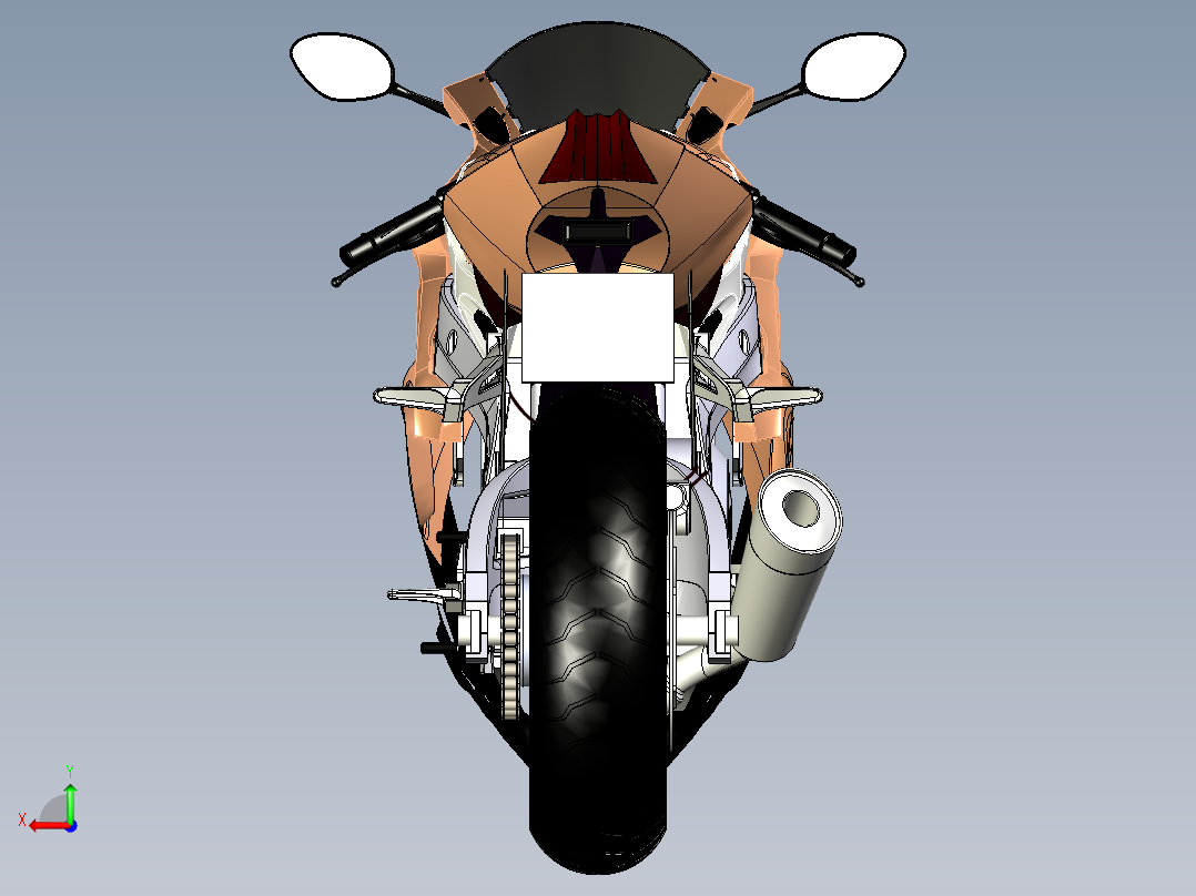 宝马S1000RR摩托车后视图