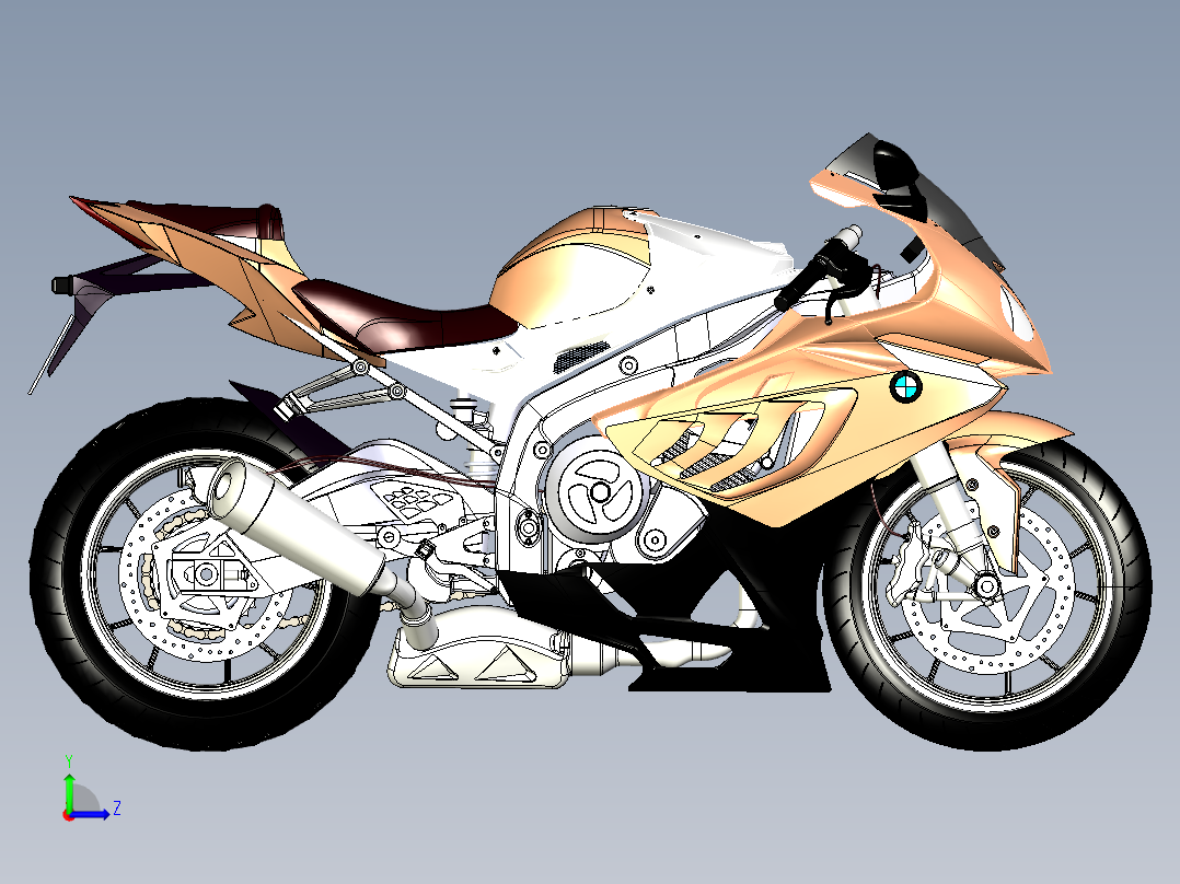 宝马S1000RR摩托车左视图